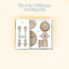 NIA Feeding Set Nia 9in1 Silicone - Silicone Baby Man Place - Baby Gift 9