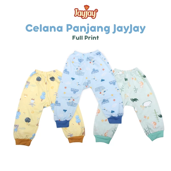 Jayjay Celana Panjang Motif Bayi Baru Lahir 0-6 Isi 12 Pcs