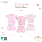 LIBBY Setelan Baju dan Celana Pendek Kancing Dada Motif Ukuran S,M,L 9